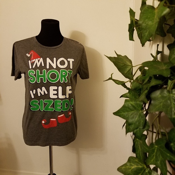 Christmas sprkling elf words grey tee - Picture 6 of 8